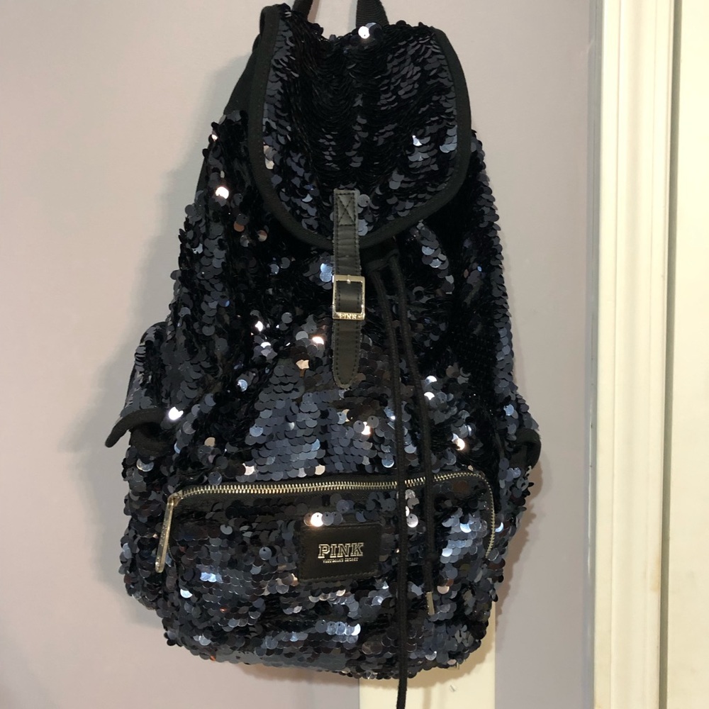 PINK Sequenced dark navy backpack